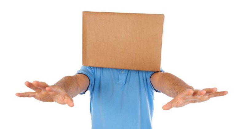 Man blindfolded