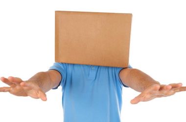 Man blindfolded