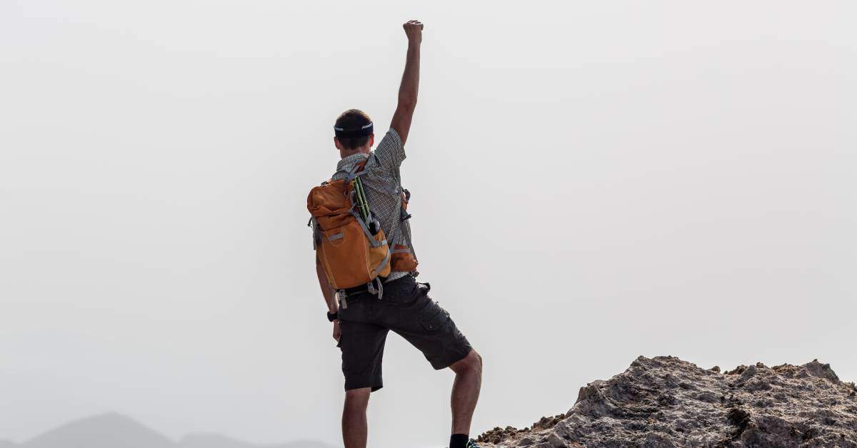 Man celebrating