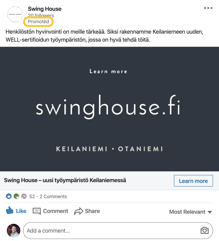 LinkedIn-mainonta
