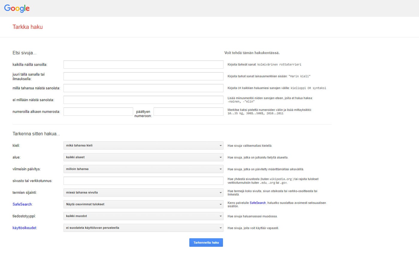 Google tarkka haku - mitä hyötyä siitä on sinulle? - Kubla